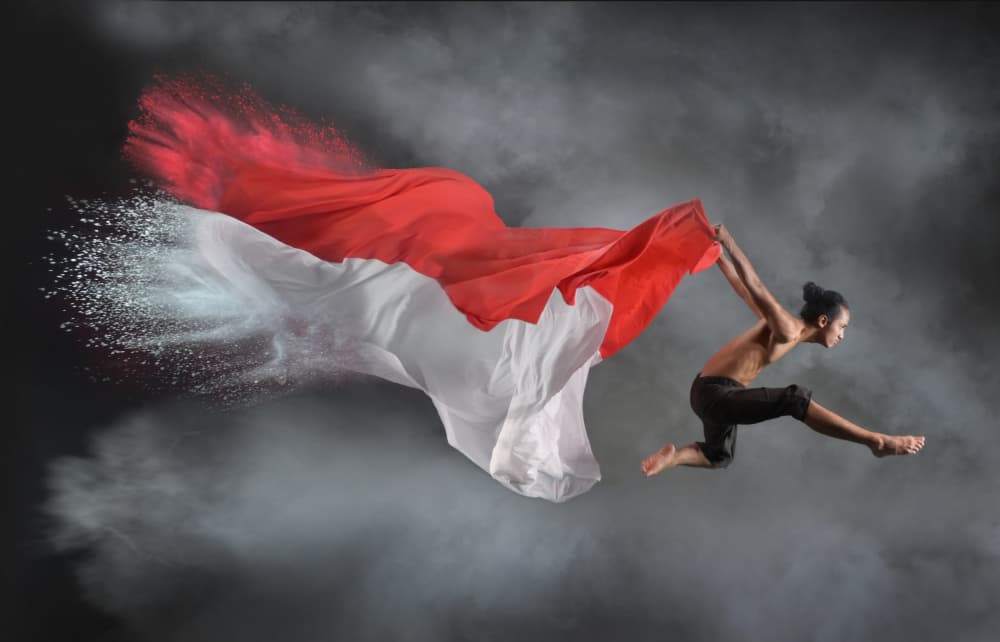 Dynamic Fabric Leap by Rawisyah Aditya — canvas wall art
