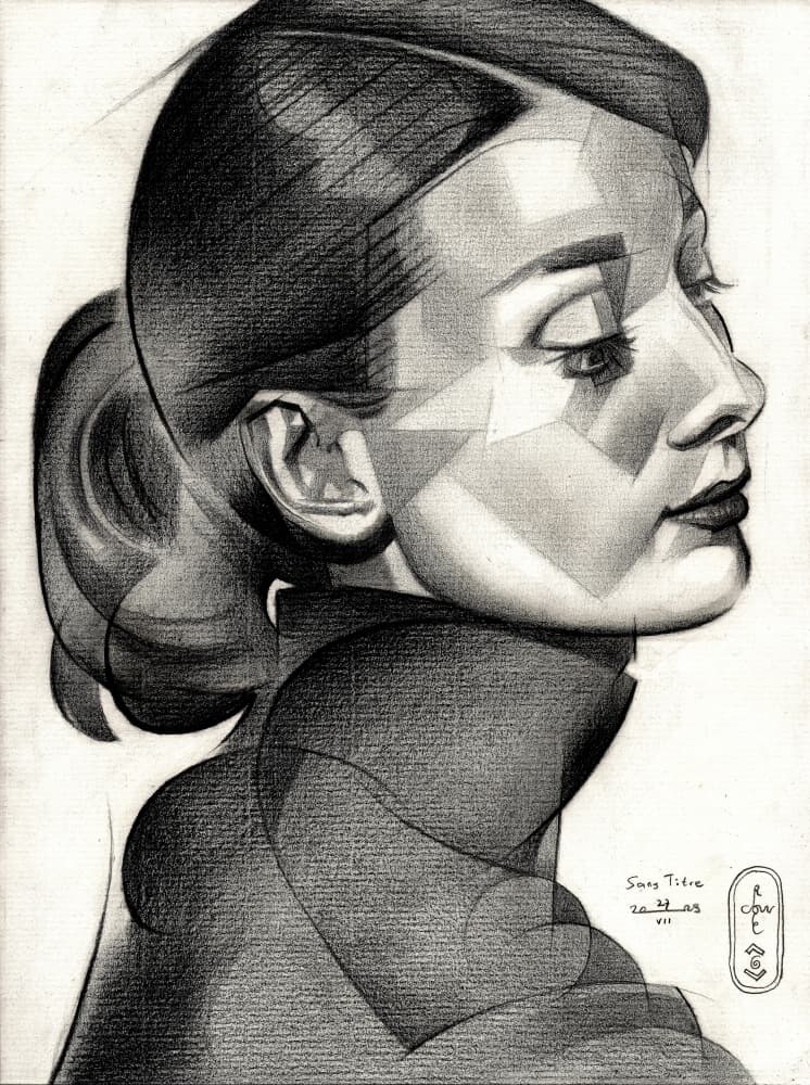 Geometric Woman Profile by Corné Akkers — canvas wall art