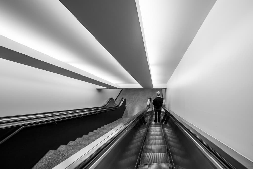 Solitary Urban Descent by Michiko Ôtomo — canvas wall art
