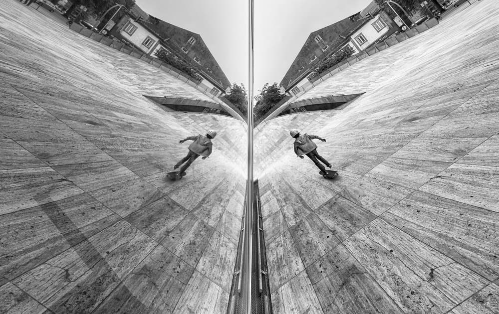 Urban Skateboard Symmetry by Filipe P Neto — canvas wall art
