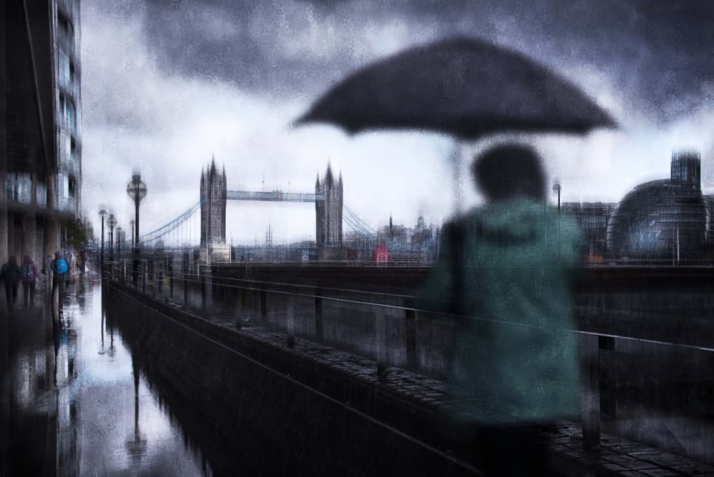 Rainy London Walk by Nicodemo Quaglia — canvas wall art
