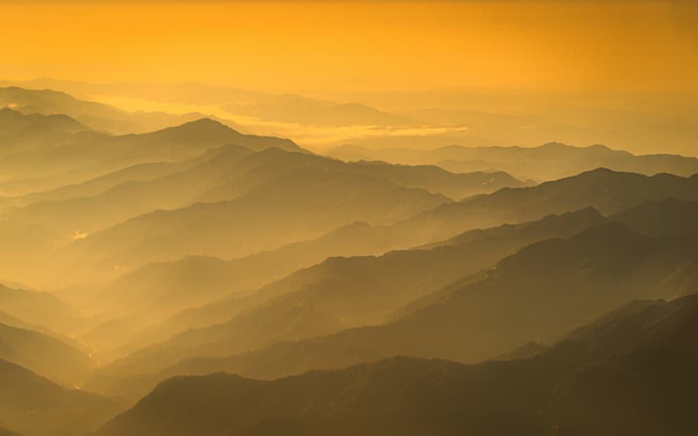 Golden Mountain Layers by Shobhit Chawla — canvas wall art