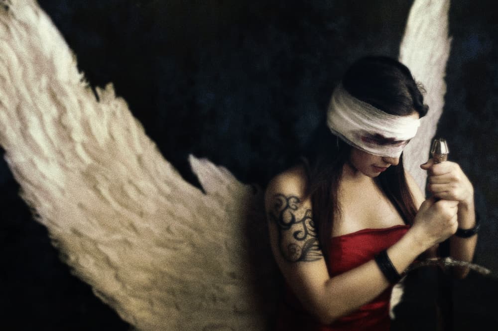 Blindfolded Angel Warrior by Hari Sulistiawan — canvas wall art