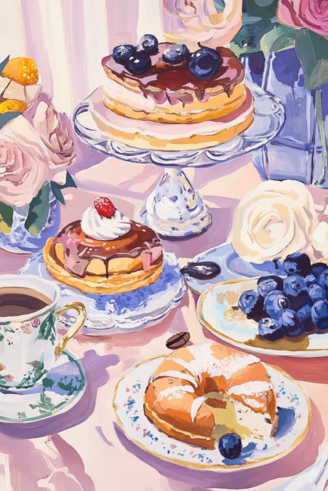 Sweet Dessert Table by Melloi Art Prints — canvas wall art