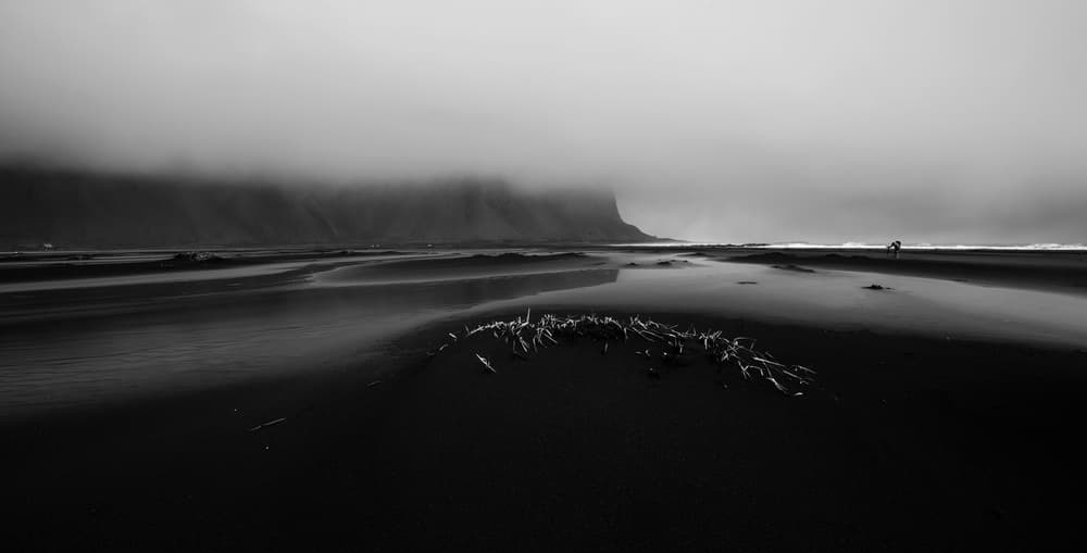 Misty Black Beach by Saskia Dingemans — canvas wall art