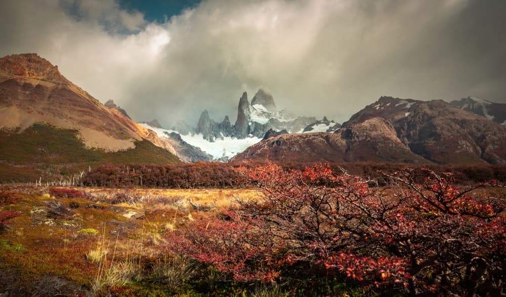 Autumn Fitz Roy Mountains by Jie Jin — canvas wall art