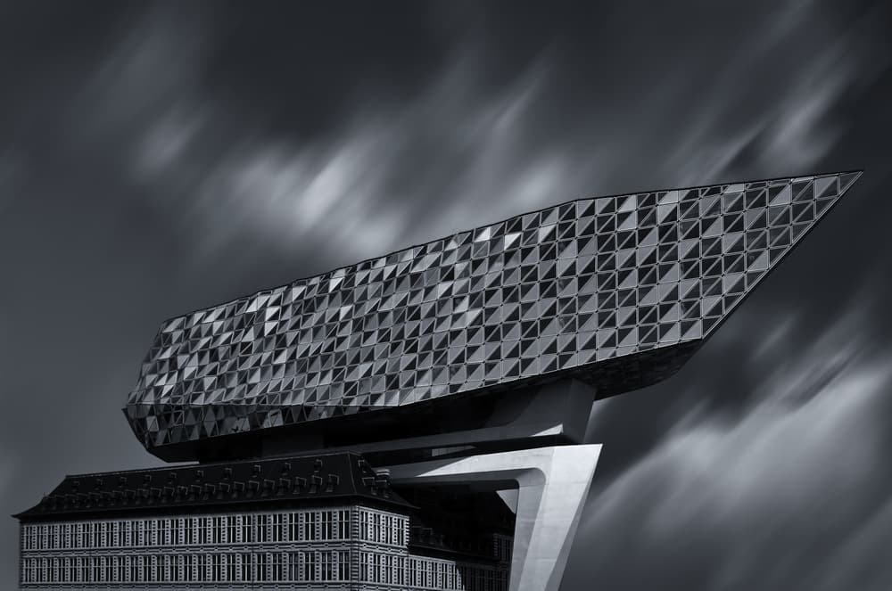 Modern Architectural Contrast by Hans-Wolfgang Hawerkamp — canvas wall art