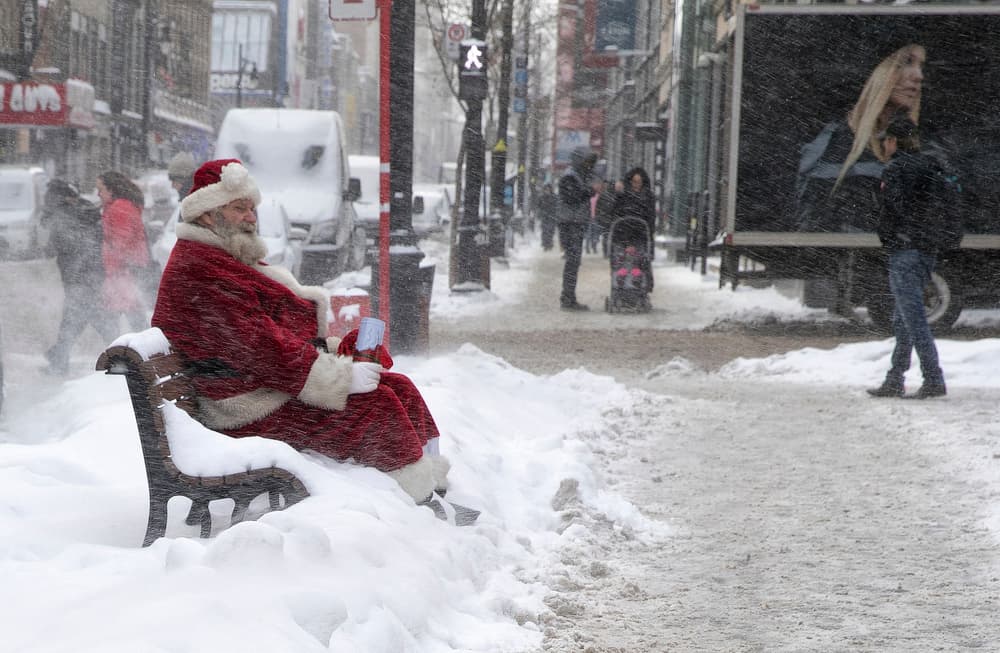 Santa in a Snowstorm by C.S. Tjandra — canvas wall art