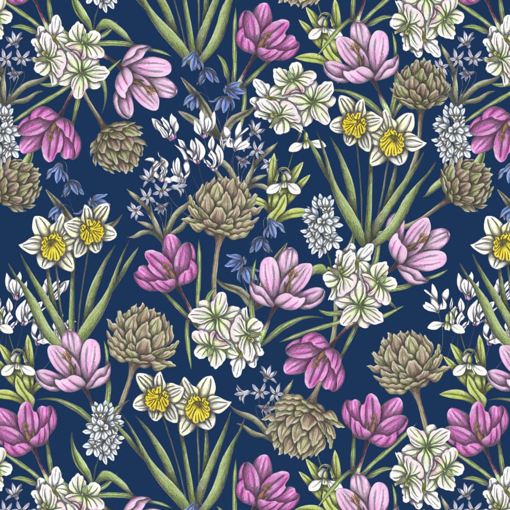 Vibrant Floral Pattern by Cecilia Battaini — canvas wall art