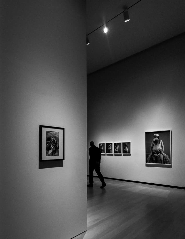 Contemplative Gallery Stroll by Michiko Ôtomo — canvas wall art