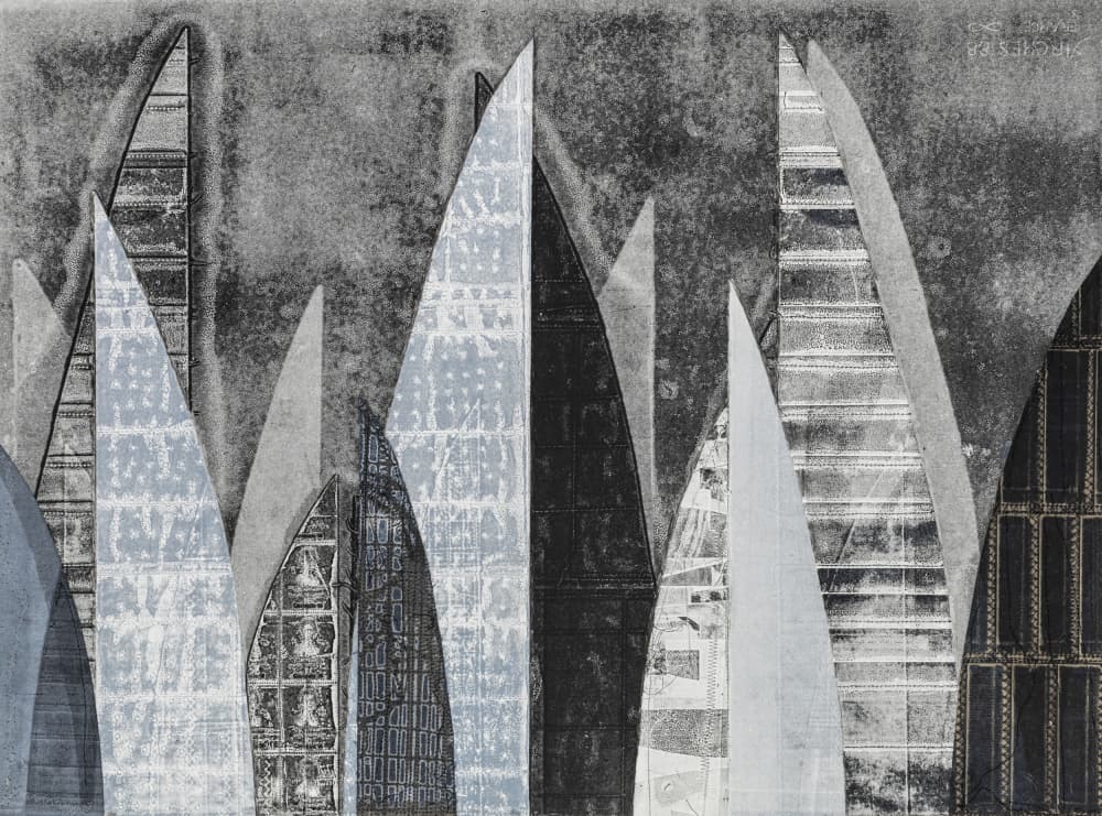 Abstract City Spires by Susan Smereka — canvas wall art