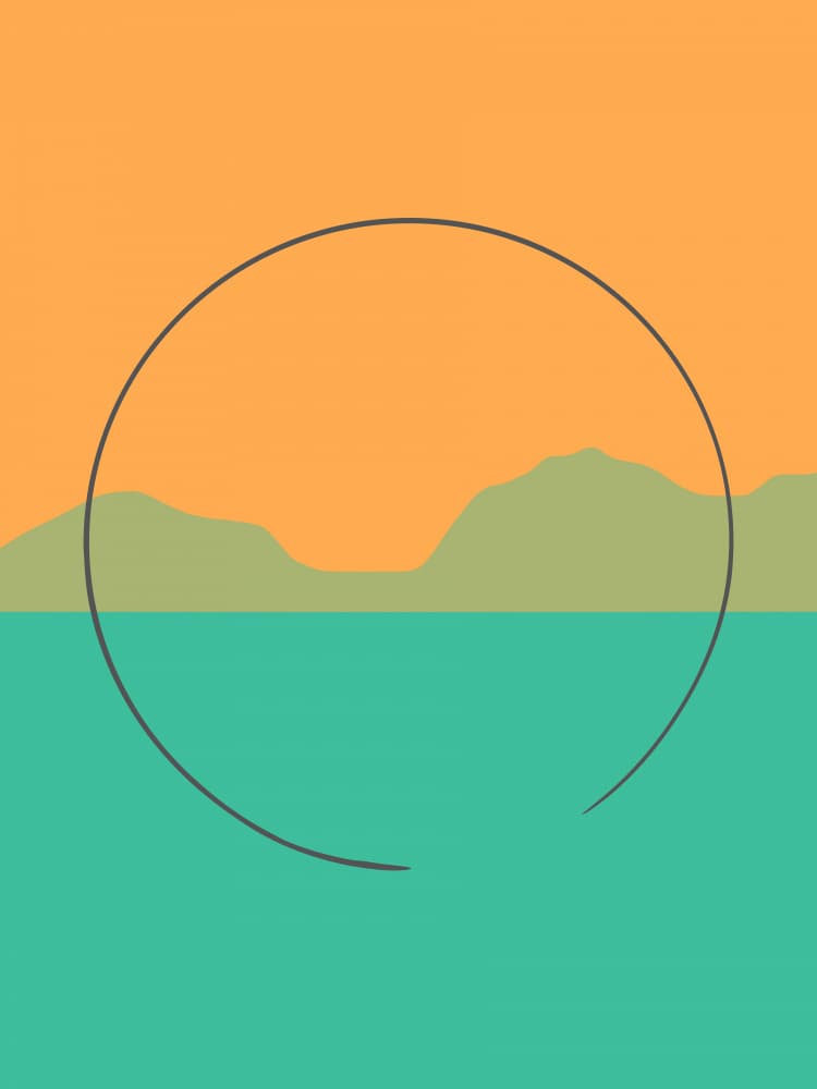 Golden Hour Minimalist Arch by Little Dean — canvas wall art