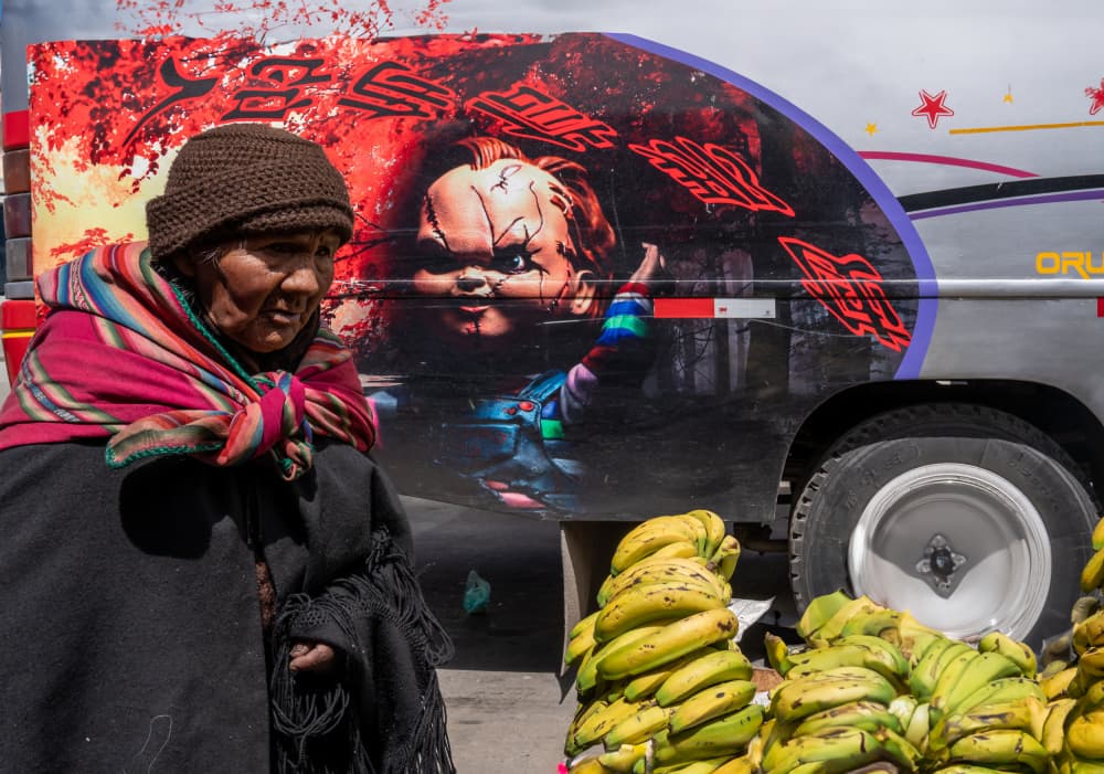 Elderly Woman Street Market by Corinne Spector — canvas wall art