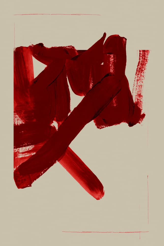 Bold Red Strokes by cartissi — canvas wall art