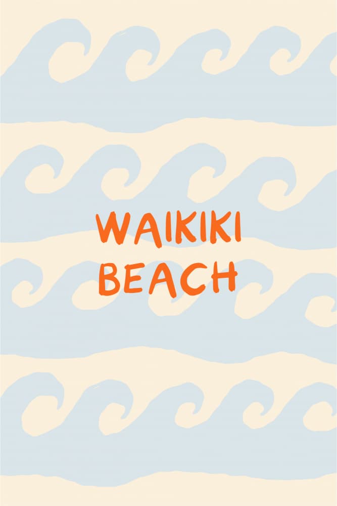 Waikiki Beach Waves by Treechild — canvas wall art