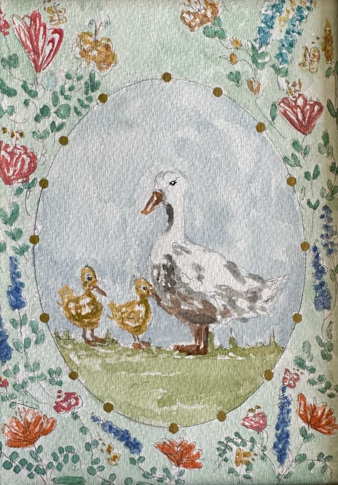 Mother Duck and Ducklings by Breanna Megan Studio — canvas wall art