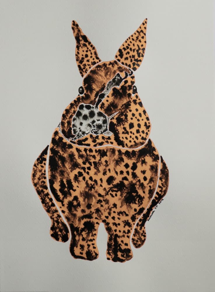 Orange Spotted Rabbit by Santhosh ch — canvas wall art