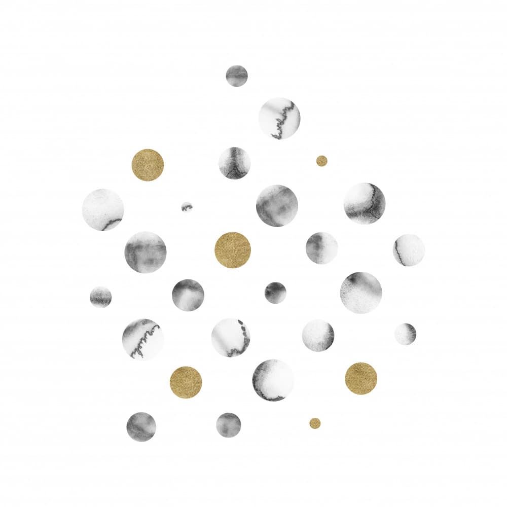 Gold Marble Circles by Fabiana Silveira — canvas wall art