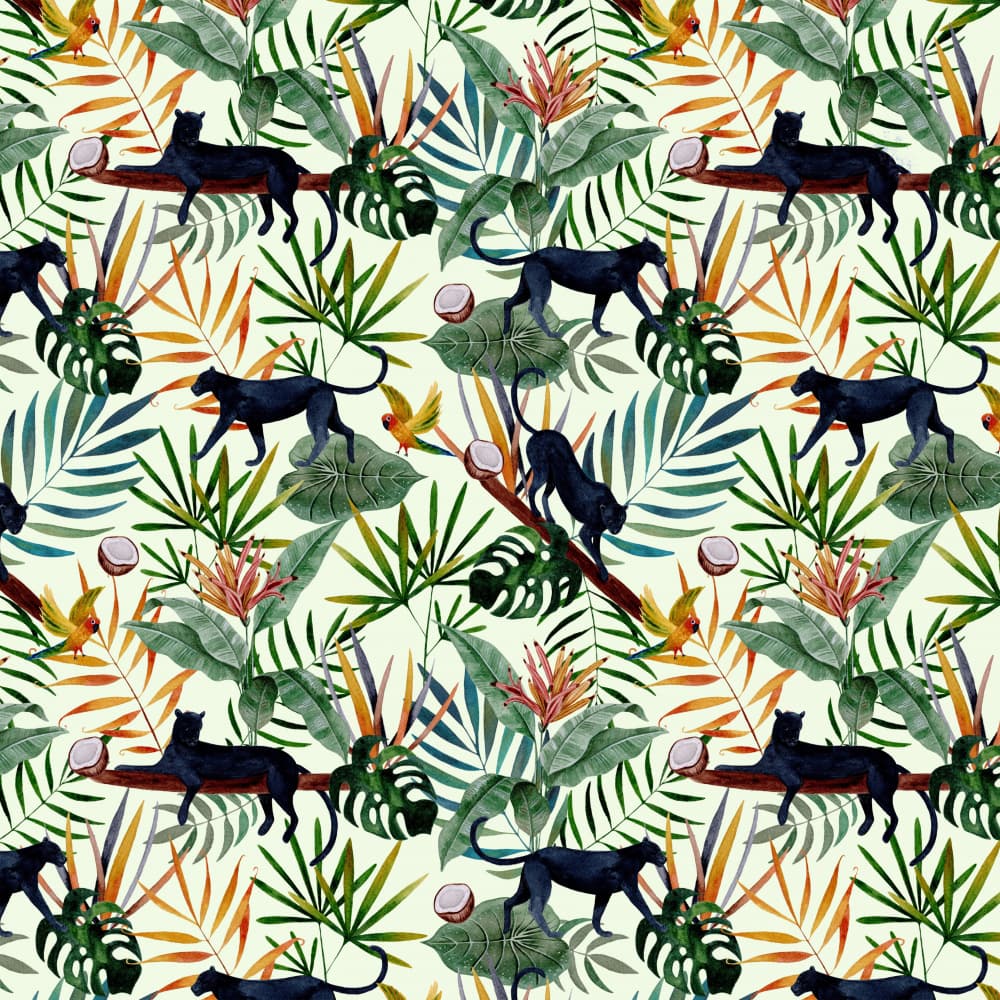 Jungle Panther Pattern by Julie Lesouef — canvas wall art