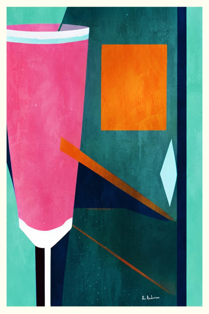 Pink Orange Geometric Abstract by Bo Anderson — canvas wall art