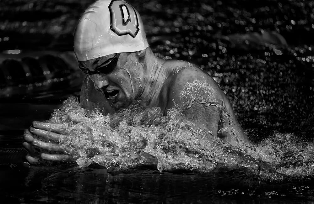 Swimmer's Intense Push by Henry Zhao — canvas wall art