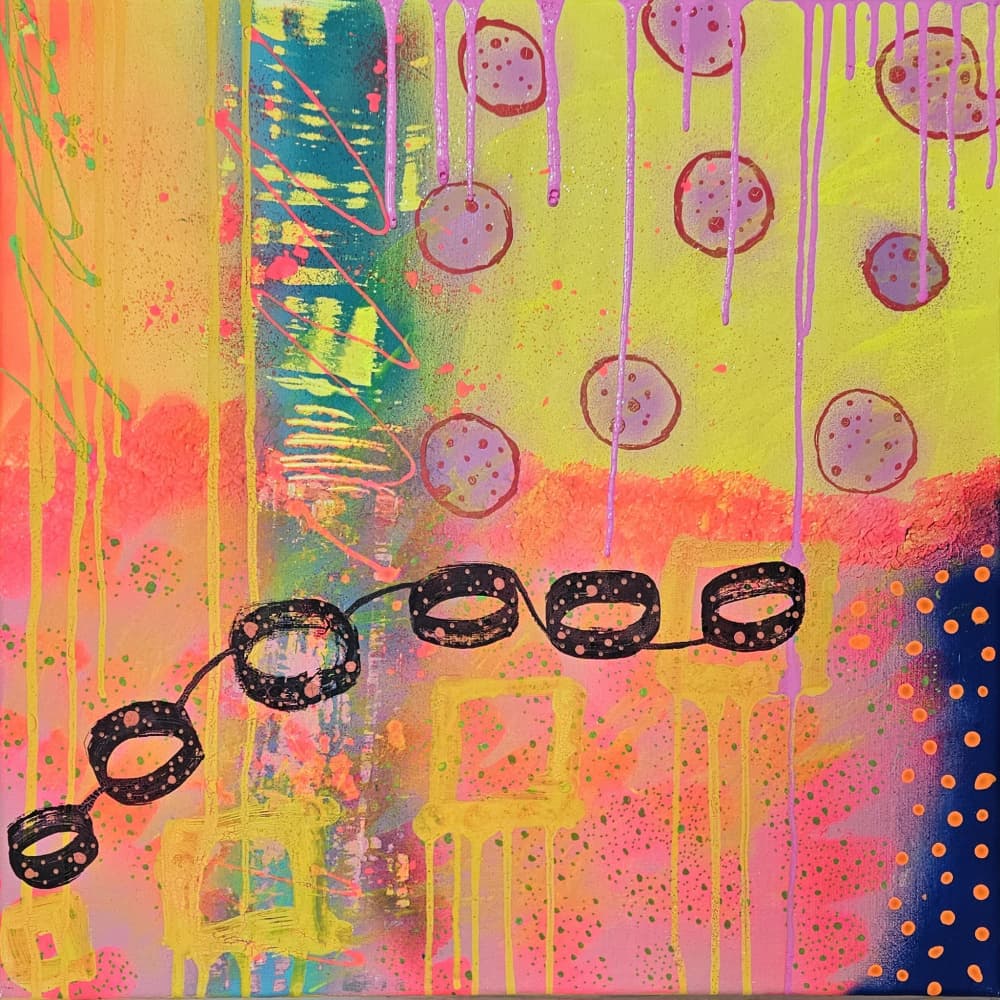 Vibrant Urban Abstract by Olea Huuska — canvas wall art