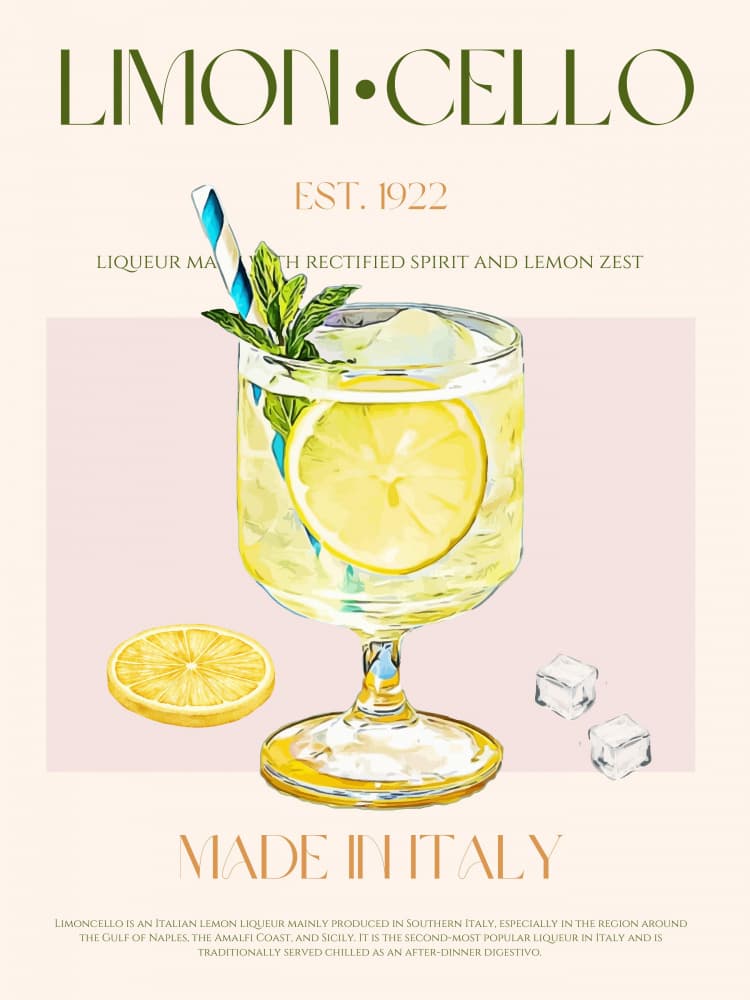 Refreshing Limoncello Cocktail by Nazma Khokhar — canvas wall art