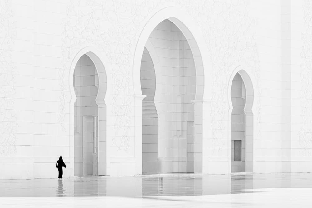 Lone Figure White Arches by Andy Bauer — canvas wall art