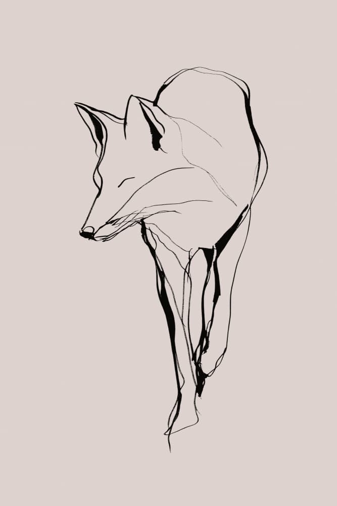 Fox(simpleline)no02 by Treechild — canvas wall art