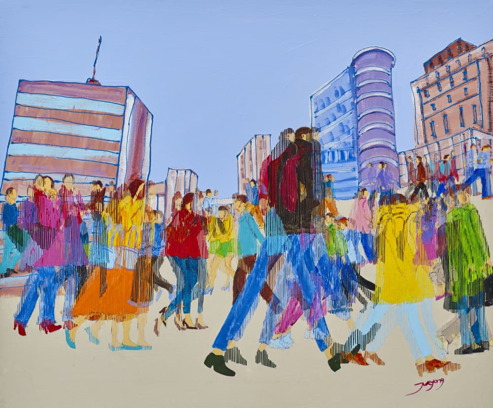 Vibrant City Movement by Jukyong Park — canvas wall art