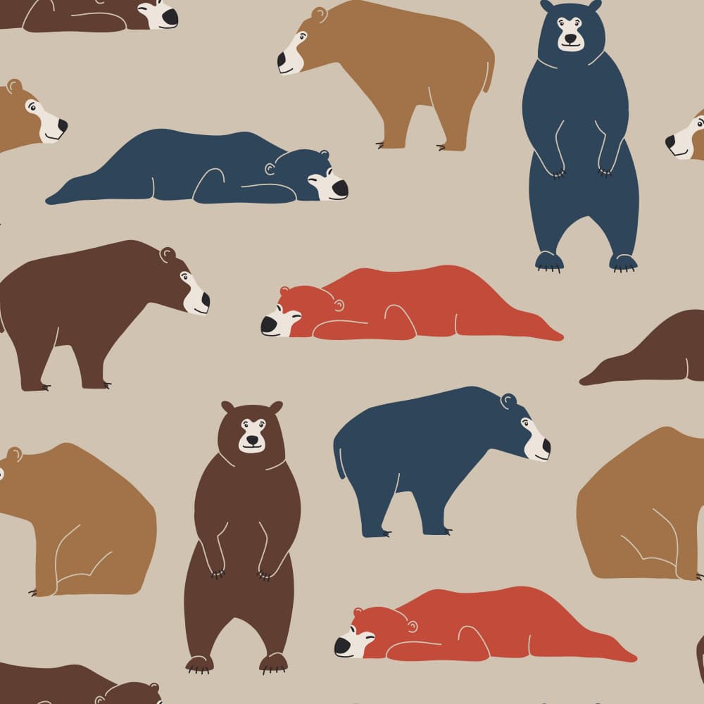 Cute Bear Pattern by Alexandra Weise — canvas wall art