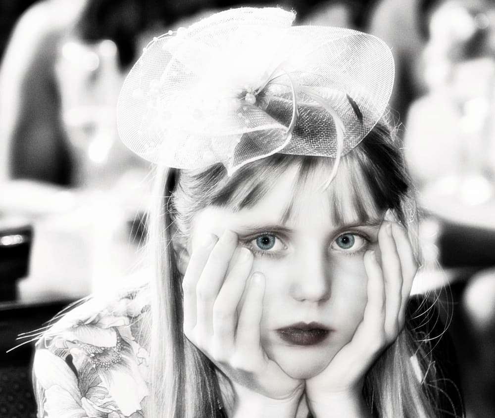 Pensive Girl With Fascinator by Ray Clark — canvas wall art