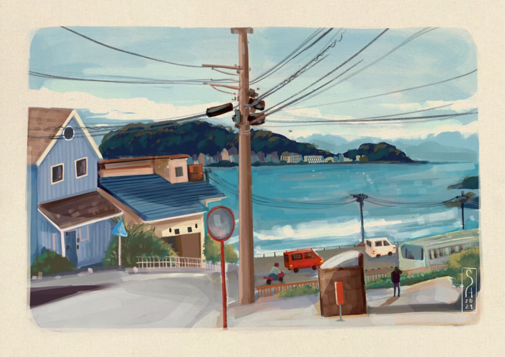 Japan Coast Serenity by Sarah Oliveira — canvas wall art
