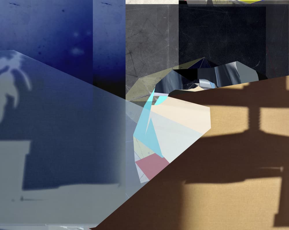 Blue Geometric Shadows by Stefan Fransson — canvas wall art