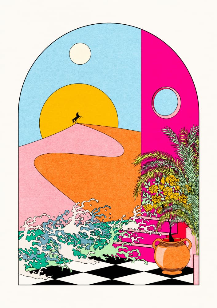 Surreal Desert Gateway by OMG Kitty — canvas wall art