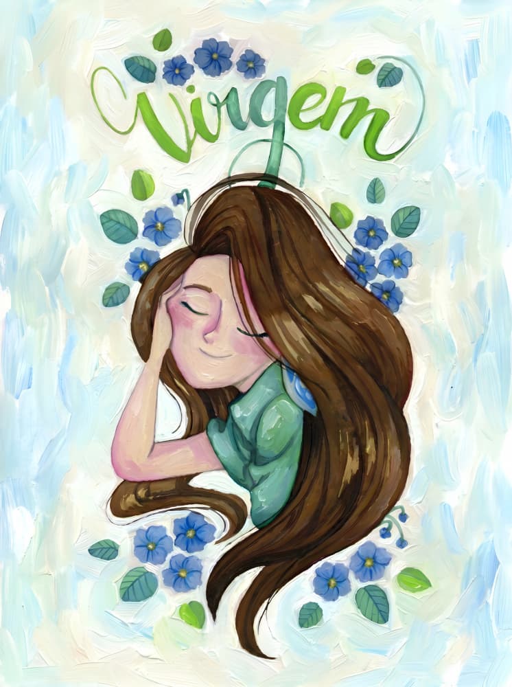 Dreaming Virgo Girl by HUGO — canvas wall art