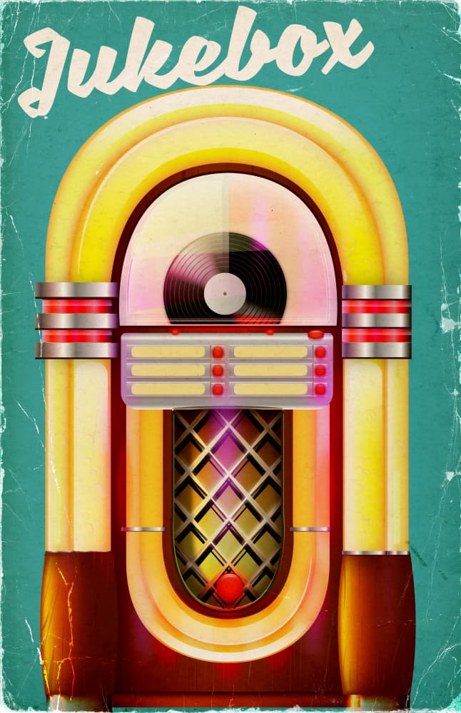 Retro Jukebox by Nicholas — canvas wall art