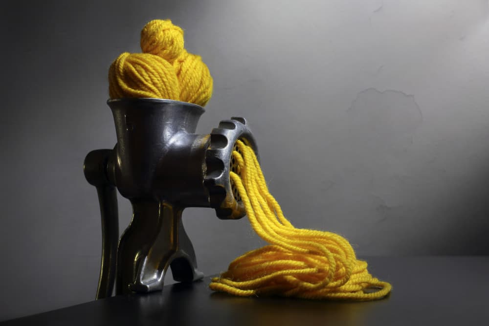 Yarn Grinder Concept by Victoria Glinka — canvas wall art