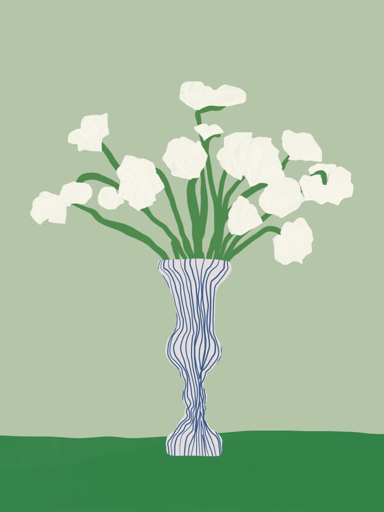 Abstract Floral Vase by Little Dean — canvas wall art