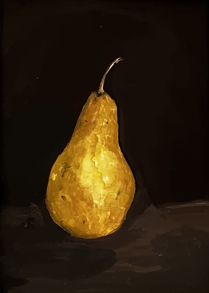 Golden Pear Still Life by Madison Phipps — canvas wall art