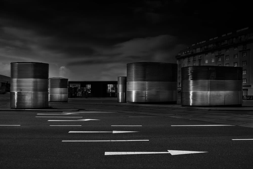 Dark Urban Geometry by Rolf Endermann — canvas wall art