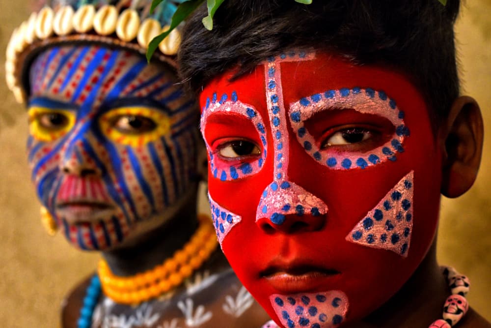 Vibrant Cultural Faces by Avishek Das — canvas wall art