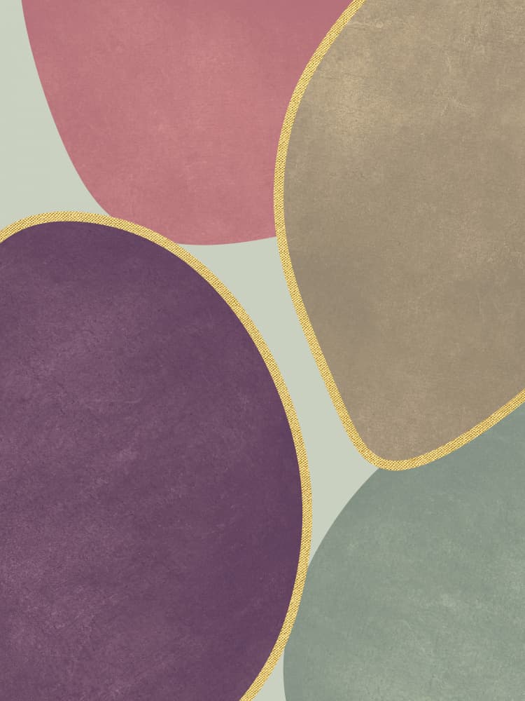 Soft Gold Shapes by Bilge Paksoylu — canvas wall art