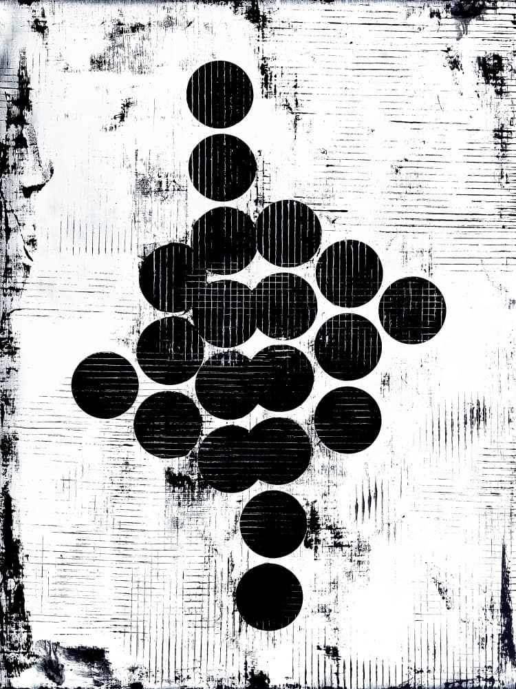 Monochrome Geometric Circles by Petr Strnad — canvas wall art