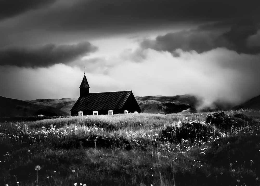 Dramatic Church Landscape by Stephanie Kleimann — canvas wall art