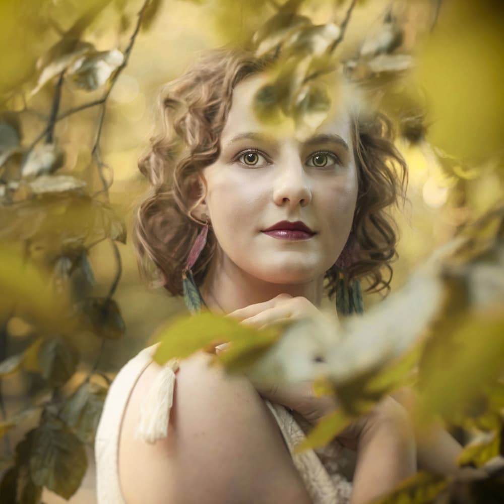 Woman in Golden Leaves by Ewa Całkosińska-Kajzer — canvas wall art