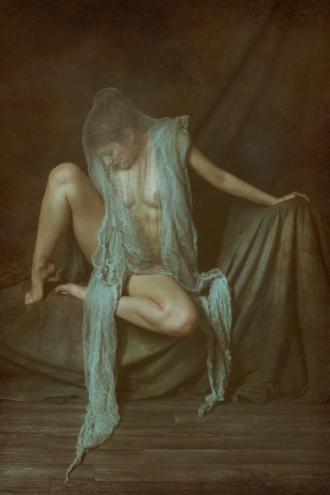 Ethereal Draped Nude by Ruth Franke — canvas wall art