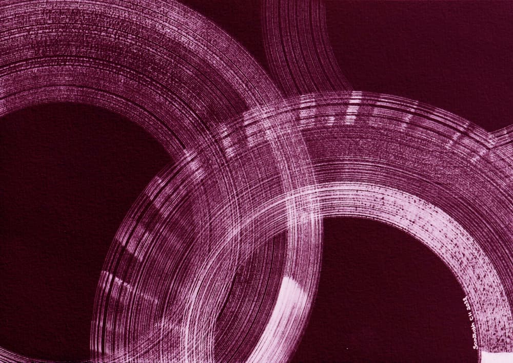 Abstract Magenta Circles by Santhosh ch — canvas wall art