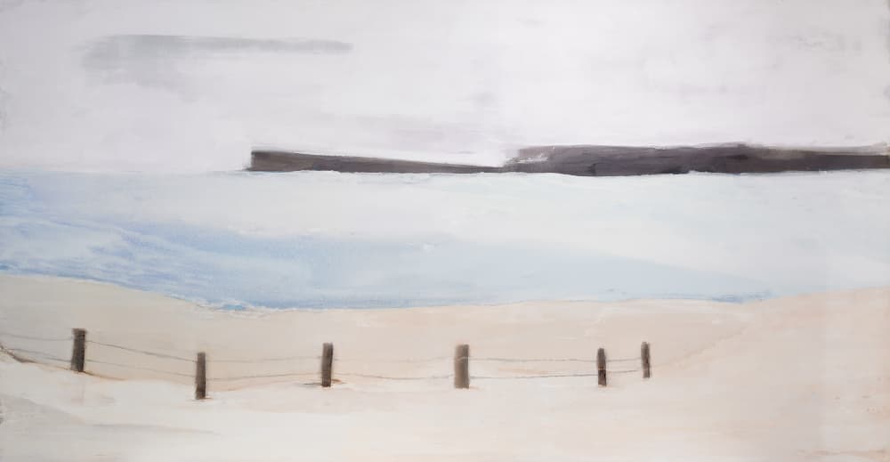 Beach With Fence by Kristin Brin — canvas wall art