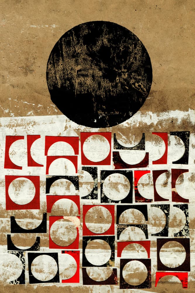 Black Disc Geometric Blocks by Petr Strnad — canvas wall art